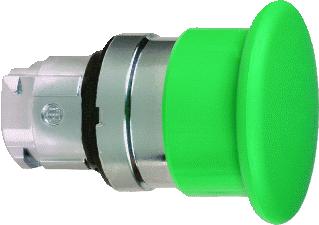 SCHNEIDER-ELECTRIC ZB4 FRONTELEMENT PADDESTOELPULSDRUKKNOP KLEUR: GROEN KNOP ROND 40MM INBOUW: 22,5 MM METALEN FRONTRING CHROOM