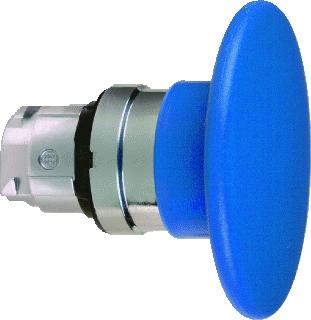 SCHNEIDER-ELECTRIC ZB4 FRONTELEMENT PADDESTOELPULSDRUKKNOP KLEUR: BLAUW KNOP ROND 60MM INBOUW: 22,5 MM METALEN FRONTRING CHROOM