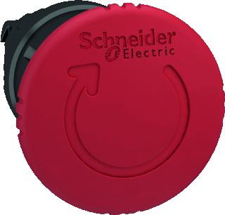 SCHNEIDER-ELECTRIC ZB4 FRONTELEMENT NOODSTOP/NOOD-UIT DRUKKNOP ROOD ONTGRENDELEN DOOR DRAAIEN ROND 40MM METALEN FRONTR. ZWART