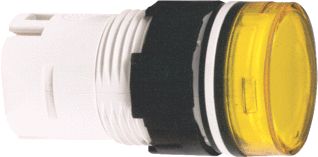 SCHNEIDER ELECTRIC HARMONY XB6 SIGNAALLAMP RONDE LENS GEEL 16.2MM FRONTRING UITVOERING LENS HOOG KUNSTSTOF IP65 FRONT ZWART