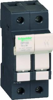 SCHNEIDER ELECTRIC TESYS ZEKERINGHOUDER 2P 32A ZEKERINGMAAT: 10X38MM