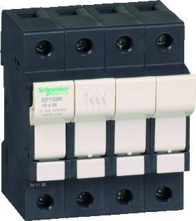 SCHNEIDER ELECTRIC TESYS ZEKERINGHOUDER 3M+N 32A ZEKERINGMAAT: 10X38MM