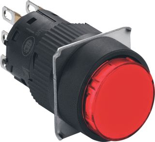 SCHNEIDER ELECTRIC DRUKKNOP ROND VERLICHT 16MM VERZONKEN TERUGVERING 24V 1OC ROOD