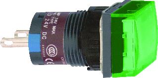 SCHNEIDER ELECTRIC SIGNAALLAMP RECHTHOEKIG 16MM IP65 LED 24V CONNECTOR GROEN