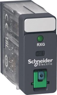 SCHNEIDER-ELECTRIC RXG INTERFACERELAIS INSTEEKRELAIS CONTACT 2W 5A SPOELSPANNING 24VDC VERGREN. TESTKNOP LED + STAND INDICATOR 