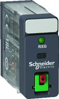 SCHNEIDER-ELECTRIC RXG INTERFACERELAIS INSTEEKRELAIS CONTACT 2W 5A SPOELSPANNING 230VAC VERGR. TESTKNOP LED + STAND INDICATOR 