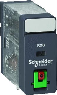 SCHNEIDER-ELECTRIC RXG INTERFACERELAIS INSTEEKRELAIS CONTACT 1W 10A SPOELSPANNING 230VAC VERGR. TESTKNOP MECH. STAND INDICATOR 