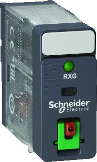 SCHNEIDER-ELECTRIC RXG INTERFACERELAIS INSTEEKRELAIS CONTACT 1W 10A SPOELSPANNING 120VAC VERGR. TESTKNOP LED + STAND INDICATOR 