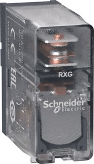 SCHNEIDER-ELECTRIC RXG INTERFACERELAIS INSTEEKRELAIS CONTACT 1W 10A SPOELSPANNING 24VDC MET TRANSPARANTE BEHUIZING 