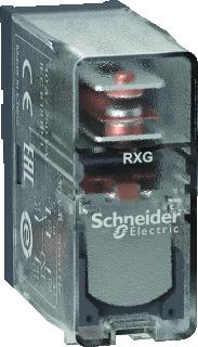 SCHNEIDER-ELECTRIC RXG INTERFACERELAIS INSTEEKRELAIS CONTACT 1W 10A SPOELSPANNING 230VAC MET TRANSPARANTE BEHUIZING 