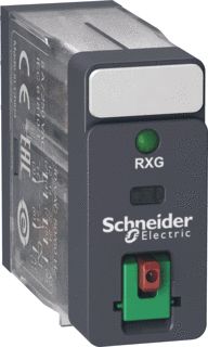 SCHNEIDER-ELECTRIC RXG INTERFACERELAIS INSTEEKRELAIS CONTACT 2W 5A SPOELSPANNING 24VAC VERGREN. TESTKNOP LED + STAND INDICATOR 