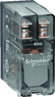 SCHNEIDER-ELECTRIC RXG INTERFACERELAIS INSTEEKRELAIS CONTACT 2W 5A SPOELSPANNING 230VAC MET TRANSPARANTE BEHUIZING 