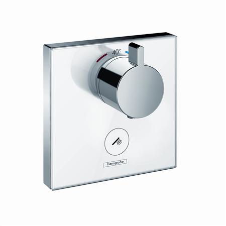 HANSGROHE SHOWERSELECT GLAS AFBOUWDEEL HIGHFLOW INBOUWTHERMOSTAAT MET STOPKRAAN VOOR 1 FUNCTIE EN EXTRA UITGANG WIT/CHROOM 