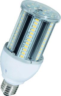 BAILEY LED CORN HOL LAMP HIGH OUTPUT LED 150LM/W BUIS E27 12W WARMWIT 3000K CRI80-89 HELDER 1752LM 100-240V AC 330D 65X165MM IP64 