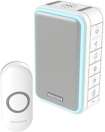 HONEYWELL RF 3 SERIE 6 MELODIEEN-DEURBEL DRUKKNOP VERTICAAL HALO-VERLICHTING WIT