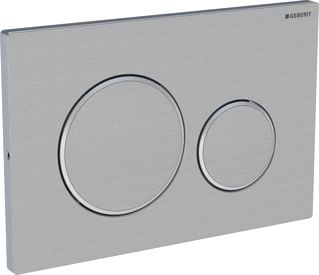 GEBERIT SIGMA20 BEDIENINGSPANEEL DUBBELE SPOELING VASTSCHROEFBAAR. KLEUR: GEBORSTELD RVS / GEPOLIJST / GEBORSTELD.