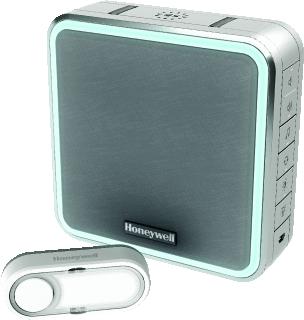 HONEYWELL DRAADLOZE DRAAGBARE DEURBEL MET VERGROOT BEREIK SLAAPSTAND EN DRUKKNOP GRIJS