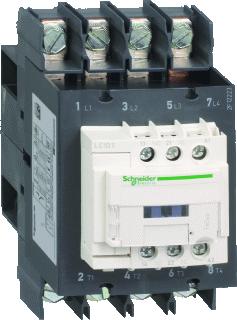 SCHNEIDER ELECTRIC TESYS D CONTACTOR 4M HC: M+V AC-1<=440V 80A STUURSPANNING: 24V AC