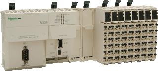 SCHNEIDER-ELECTRIC MODICON M258 CONTROLLER 66 I/O VOEDING 24VDC IN: 38 SINK/SOURCE TRANSI.(10 HIGH SP) OUT: 28 SOURCE ETHERNET 