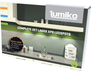 KLEMKO COMPLEET LAGOS XPG PAKKET MET 3X LAGOS LEDSPOT EN DRIVER INCL. CONNECTOR EN AANSLUITSNOER KANTELBAAR 3000K/180LM ALU. 