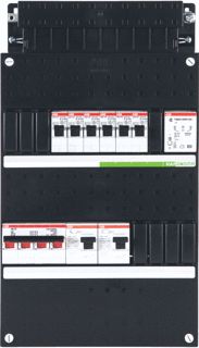 ABB HAFONORM INSTALLATIEKAST 3-FASEN 6 GROEPEN 2 ALS HS 40A 4P 24MOD MET BELTRANSFORMATOR KUNSTSTOF HXBXD 390X220X90MM IP20