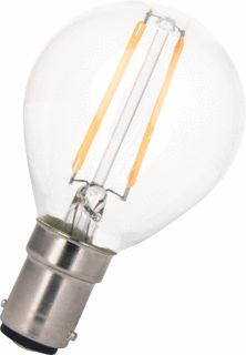 BAILEY LED FILAMENT LAMP KOGEL G45 BA15D 2W WARMWIT 2700K CRI80-89 HELDER 220LM 220-240V AC 360D 45X78MM 