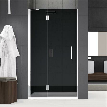 NOVELLINI LOUVRE G DOUCHEDEUR IN NIS DRAAIDEUR LINKS 1950 X 800MM (HXB) PROFIEL MAT CHROOM 6MM GLAS HELDER