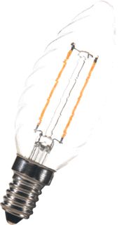 BAILEY LED FILAMENT LAMP KAARS GEDRAAID C35 E14 2W EXTRA WARMWIT 2200K CRI80-89 HELDER 200LM 220-240V AC 360D 35X100MM DECORATIEF 