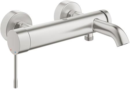 GROHE ESSENCE NEW BADMENGKRAAN WAND EENGREEPS 2-GATS OMSTELINRICHTING 150+/-15MM HART 193MM UITLOOP VAST SUPERSTEEL