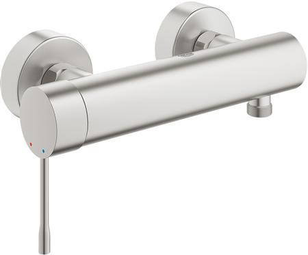 GROHE ESSENCE NEW DOUCHEMENGKRAAN WAND EENGREEPS 2-GATS CARTOUCHE KERAMISCH 150MM HARTAFSTAND MET KOPPELINGEN SUPERSTEEL