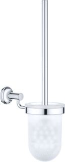 GROHE ESSENTIALS AUTHENTIC TOILETBORSTELSET ROND WAND 1-GATS GLAS/METAAL CHROOM 