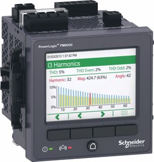 SCHNEIDER ELECTRIC POWERLOGIC PM8240 POWER QUALITY METER 0.2S CLASS S 63STE HARM INBOUW