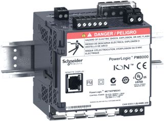 SCHNEIDER ELECTRIC POWERLOGIC PM8243 POWER QUALITY METER 0.2S CLASS S 63STE HARM DIN ZONDER DISPLAY