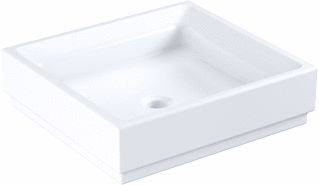 GROHE CUBE CERAMICS WASTAFEL 1X WASKOM KRAANGAT MIDDEN OVERLOOP KERAMIEK ANTIBACTERIEEL 500 X 470 X 150MM (BXDXH) WIT 