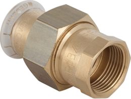 GEBERIT MAPRESS 3D KOPPELING RECHT 3-DELIG BRONS MET CIIR AFDICHTRING 15MM X RP1.1/2 (PERSMOF X BINNENDRAAD)