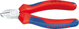 KNIPEX ZIJKNIPTANG LENGTE 125MM GEISOLEERD STANDAARD OPPERVLAKTEBESCHERMING VERCHROOMD GEWICHT 118G MAX. KNIPDIAM. ZACHTE DRAAD 2.5MM MAX. KNIPDIAM. HALF HARD DRAAD 1.8MM MAX. KNIPDIAM. HARDE DRAAD 1MM MAX. KNI 