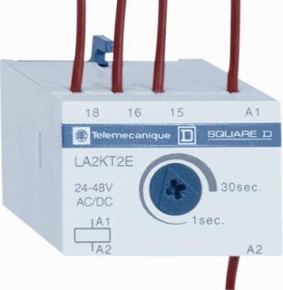 SCHNEIDER ELECTRIC LA2-KT2U VERTRAAGD HULPCONTACTBLOK 1W VERTRAGING 0,1 30 SEC OPKOMEND FRONT-MONTAGE 110-240VAC BEDRAAD 