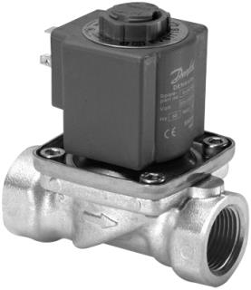 DANFOSS MAGNEETAFSLUITER MESSING SERVO WERKEND 2-2 NC EPDM DOORLAAT 22MM BINNENDRAAD G 1-ZONDER SPOEL 