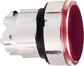 SCHNEIDER-ELECTRIC ZB4 FRONTELEMENT METAAL PULSDRUKKNOP VLAKKE LENS VOOR INDICATIEPLAATJE KLEUR ROOD FRONT ROND FRONTR. CHROOM