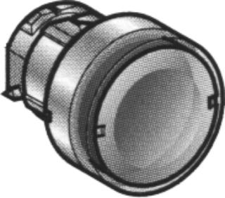 SCHNEIDER-ELECTRIC ZB4 FRONTELEMENT VERLICHTE PULSDRUKKNOP VOOR GLOEILAMP VLAKKE LENS KLEUR WIT FRONT ROND FRONTRING CHROOM