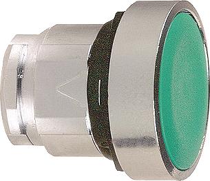 SCHNEIDER-ELECTRIC ZB4 FRONTELEMENT METAAL DRUKKNOPSCHAKELAAR VLAKKE LENS KLEUR GROEN FRONT ROND 22,5MM INBOUW FRONTR. CHROOM