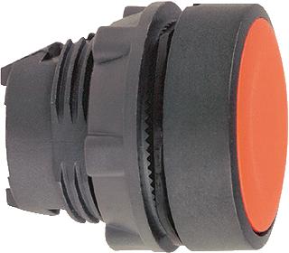 SCHNEIDER-ELECTRIC ZB5 FRONTELEMENT PLASTIC PULSDRUKKNOP VLAKKE LENS KLEUR ROOD FRONT ROND 22,5MM INBOUW FRONTRING ZWART