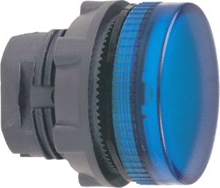 SCHNEIDER ELECTRIC HARMONY XB5 SIGNAALLAMP RONDE LENS BLAUW 22.5MM FRONTRING UITVOERING LENS HOOG KUNSTSTOF IP66 FRONT ZWART