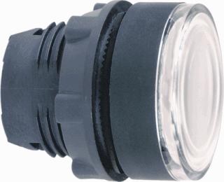 SCHNEIDER-ELECTRIC ZB5 FRONTELEMENT VERLICHTE PULSDRUKKNOP VOOR INTEGRAL LED VLAKKE LENS KLEUR WIT FRONT ROND FRONTRING ZWART