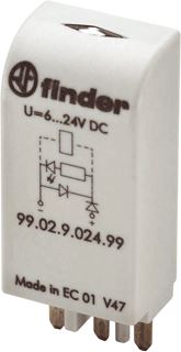 FINDER LED-INDICATIE (GROENE LED) MODUUL 24VAC/DC MET VARISTOR VOOR AANSLUITVOETEN 90.02/03 92.03 94.02/03/04 95.03/05 