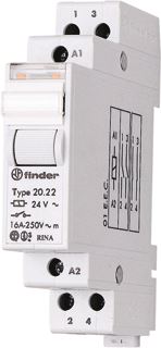 FINDER IMPULSRELAIS 17,4 MM BREED 2 MAAKCONTACTEN 16 A /250VAC SPOELSPANNING 24VDC CONTACTMATERIAAL AGSNO2