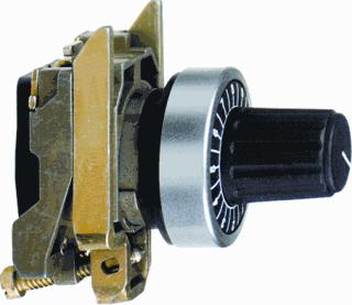 SCHNEIDER-ELECTRIC ZB4 KOP VOOR POTENTIOMETER METAAL KNOP + VOET VOOR ASMAAT 6 MM EXCLUSIEF POTENTIOMETER FRONTRING CHROOM