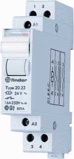 FINDER IMPULSRELAIS 17,4 MM BREED 1 MAAK-EN 1 VERBREEKCONTACT 16 A /250VAC SPOELSPANNING 24VAC CONTACTMATERIAAL AGSNO2