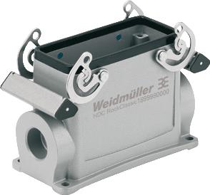 WEIDMULLER RECHTHOEKIGE (INDUSTRIE) CONNECTOR (BXHXL) 56.5X64X136.2MM UITVOERING BEHUIZING SOKKELBEHUIZING BEHUIZING ALUMINIUM POSITIE KABELTOEVOER OVERIG TYPE VERGRENDELING DWARSBEUGEL RECHTHOEKIG 2 LEIDINGINVOERINGEN