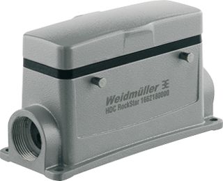 WEIDMULLER RECHTHOEKIGE (INDUSTRIE) CONNECTOR (BXHXL) 76.8X86X144MM UITVOERING BEHUIZING SOKKELBEHUIZING BEHUIZING ALUMINIUM POSITIE KABELTOEVOER OVERIG TYPE VERGRENDELING DWARSBEUGEL RECHTHOEKIG MET KLAPDEKSEL 2 LEIDIN